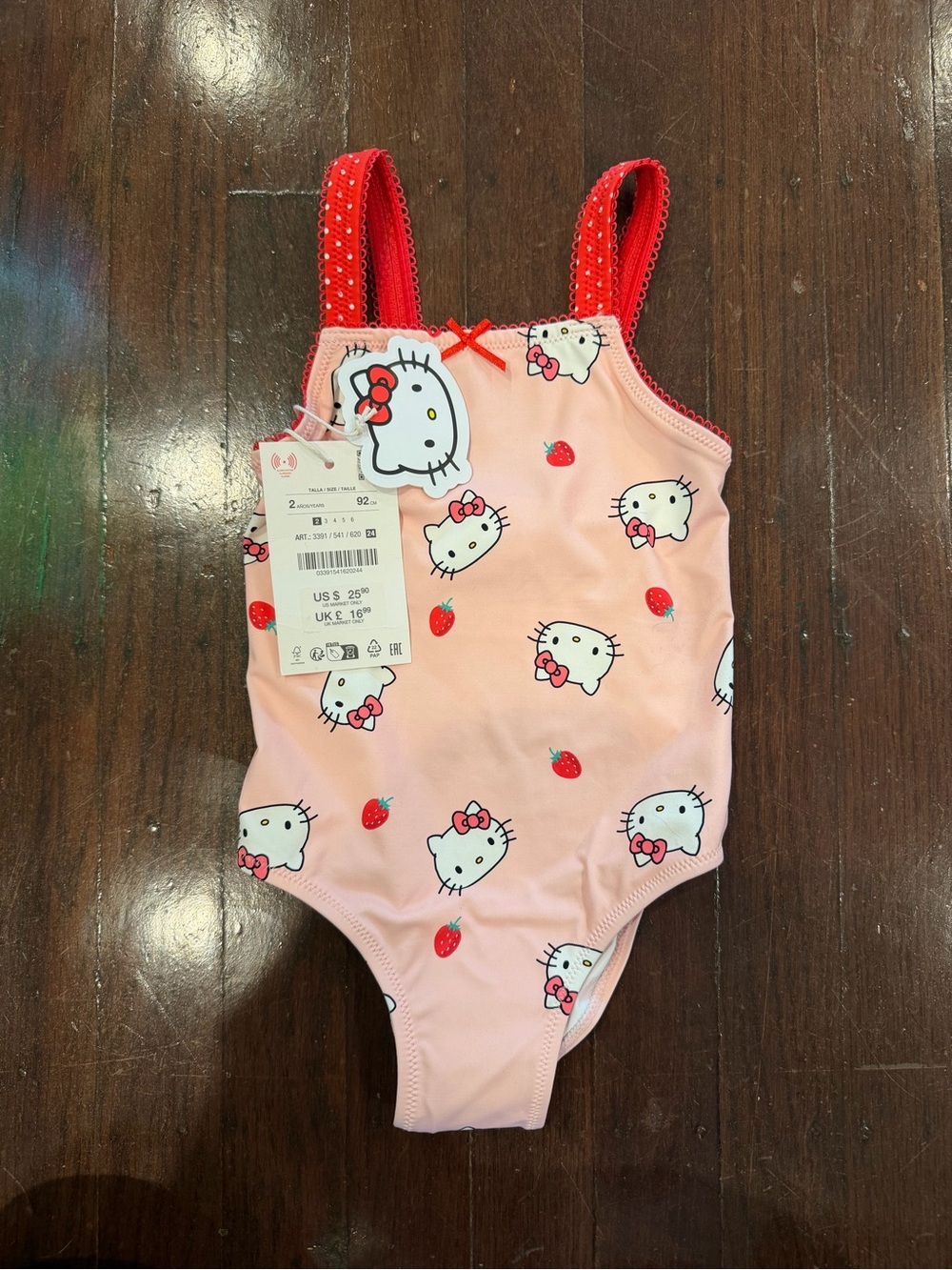 Zara 2T Hello Kitty strawberry swimsuit